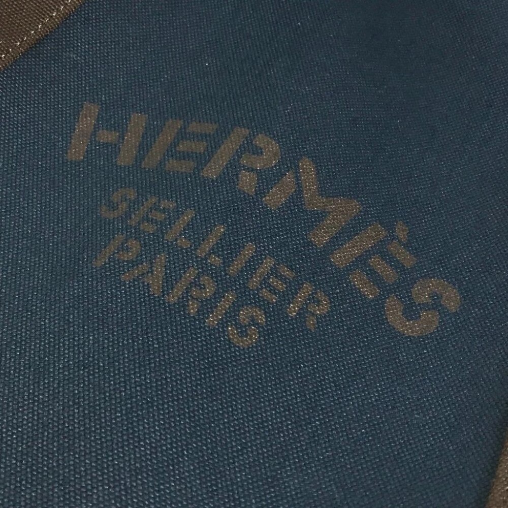 HERMES sacked panther jug room bag backpack Backpack cotton Navy/Brown - Picture 6 of 14